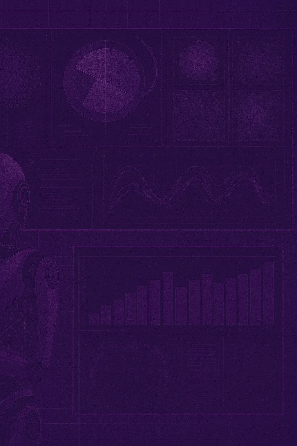 Purple data visualization graphs